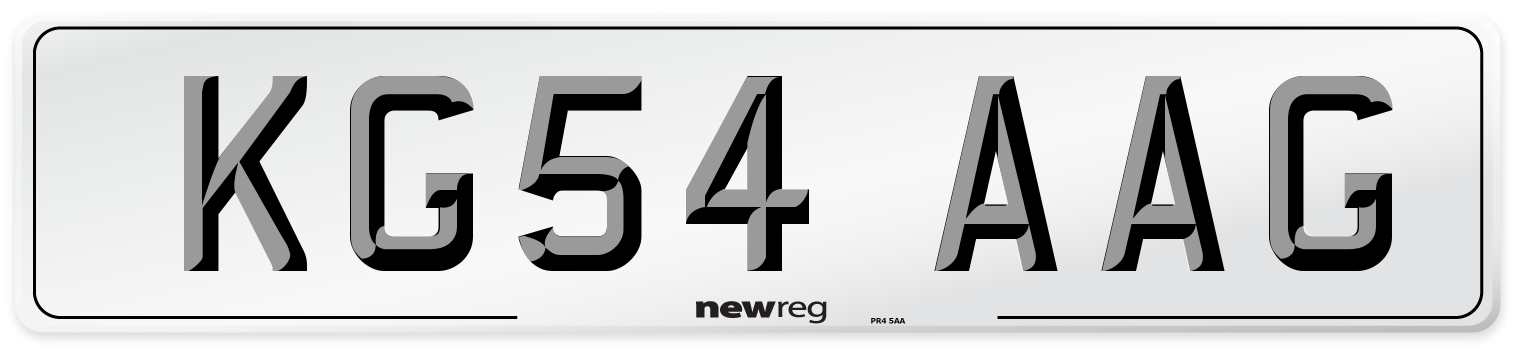 KG54 AAG Number Plate from New Reg